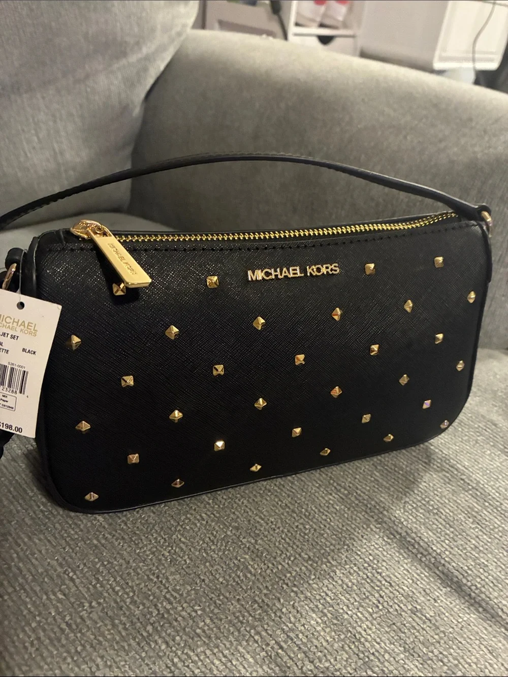 Michael Kors jet set studded pouchette purse